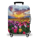 LNXSESN Funda Maleta Cabina Blanca Púrpura Amarillo Funda Maleta Grande Elástico Fundas Maletas de Viaje Lavable Protector de Equipaje con Cremallera Fundas para Maletas para 29-32 Pulgadas