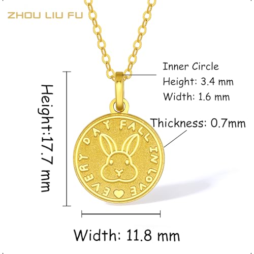 Colgante de oro de 24 quilates con conejo de la suerte Colgante de oro de 24 quilates con conejo de la suerte