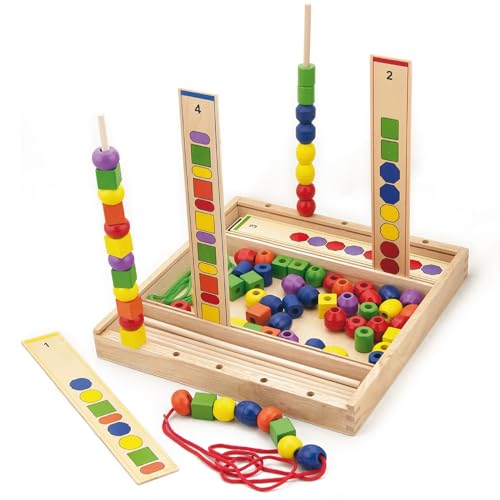 TikTakToo Formen und Farbensortierung Spiel Puzzle Perlen 104 Montessori...