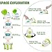 Jomifin Spaceship Toy Set for Kids, Space Astronaut Play with Lights & Sound Effect, Rocketship Solar System Playset with Rocket Shuttle, Space Station, Space Rover (Green)