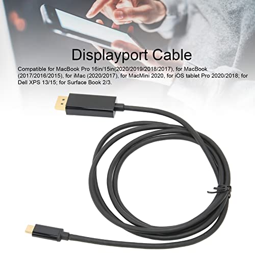 Cabo Tipo C para DP Tipo C para Displayport DP, Cabo USB C para Displayport para MacBook Pro 2018/20