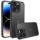 iphone 14 pro ケース iphone ケース スマホカバー 耐衝撃 指紋防止 滑り止め マット半透明 黄ばみなし レンズ保護 米軍MIL規格アイフォン14 pro 用カバー インチ PinLiSheng (ブラック, iphone 14 pro)