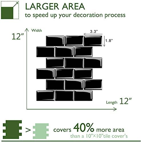 Miniatura 6 de Longking - Azulejos adhesivos contra salpicaduras estilo metro, para cocina (diseño más grueso, paquete de 10)