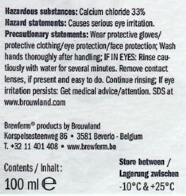 100 ml Calciumchlorid flüssig 33% ige Lösung - (Kalziumchlorid) Brausalz - Käse selber machen - Gerinnungsmittel für bis zu 500 Liter Milch - Tofu selber herstellen CaCl2 E509