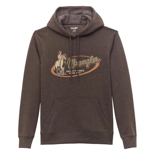 Wrangler Men's Chocolate Western Hoodie Black S