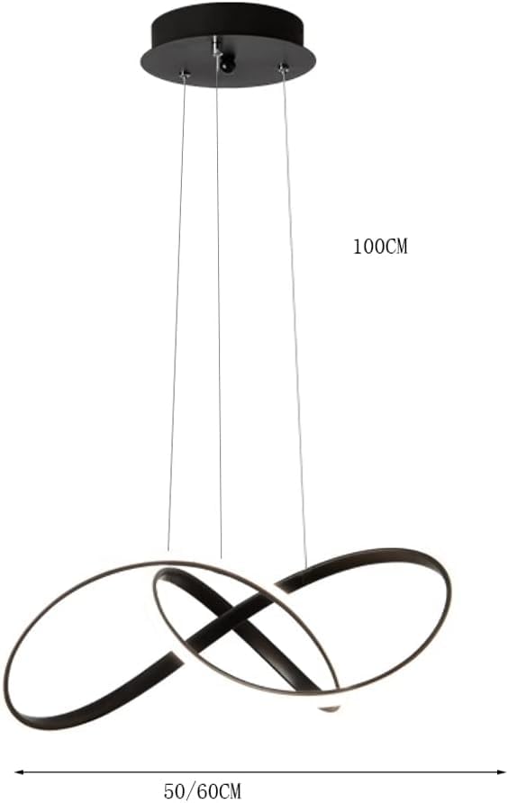 Suspension LED moderne noire 50 cm à intensité variable pour éclairage salon - 6
