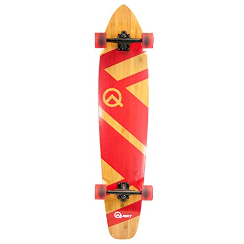 Quest Skateboards Super Cruiser Crimson Bamboo & Maple Skateboard, Red, 44 