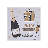 Hallmark 21st Birthday Card - Contemporary Illustrated Champagne and Text Design. - Image 5