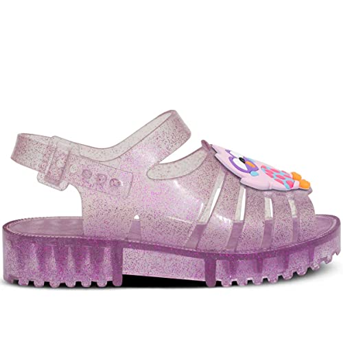 Sandália Rasteira Infantil Nº 19 Ao 26 Feminina Menina 12.68 (Glitter Roxo, br_footwear_size_system,