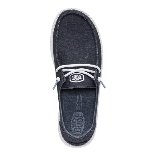Image of HEYDUDE Women's Wendy Stretch Jersey Slip On Shoes | Lightweight Comfortable Travel Loafers with Elastic Laces