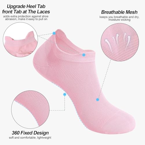 Image of Ankle Socks for Women Cotton Thin Athletic Running Low Cut No Show Socks with Heel Tab 5 Pairs