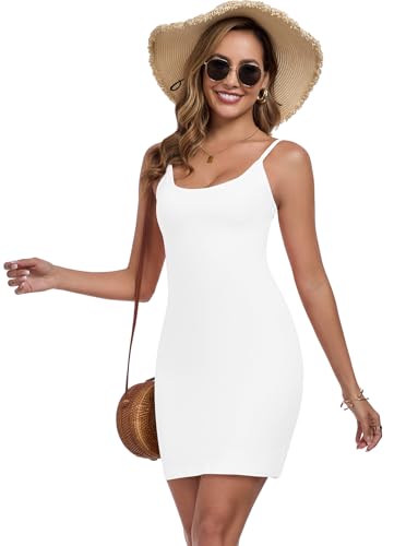 Mini Dress for Women Cotton Summer Bodycon Spaghetti Straps Backless Party Club Dresses Workout Beach Vacation Outfits4