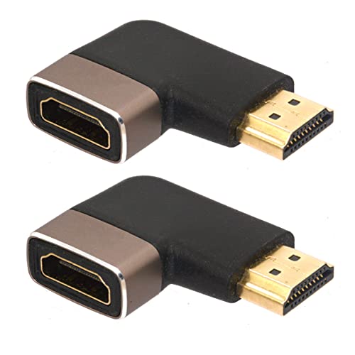 HTGuoji 8K HDMI Extender Adapter, HDMI Left Angle Male to Female Connector HDMI 2.1 Extension Coupler Adapter with 8K@60Hz