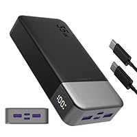 JUOVI 45W 20000mAh Powerbank, PD 3.0 QC 4.0 Snel Opladen Externe Batterij, USB-C Externe Oplader Draagbaar Externe Accu met Digitaal Display Compatibel met iPhone 16 15 14 13 12 tablet Macbook J2621