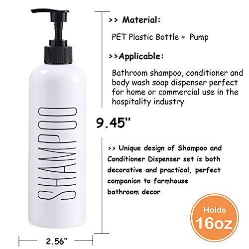 HOMCDALY-Shampoo-and-Conditioner-Dispenser-16oz-3-Pack-Refillable-Shampoo-and-Conditioner-Bottles-Empty-Shampoo-Bottles-Shampoo-Conditioner-Body-Wash-Dispenser-Bathroom-Shampoo-Dispenser-Setwhite