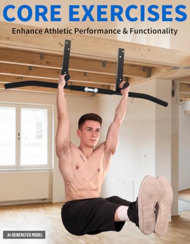 Joist Mounted Pull Up Bar, Ceiling Mount Chin Up Bar for Home Gym, Beam, Rafter, Easy installation, 42" Wide Bar - Image 4