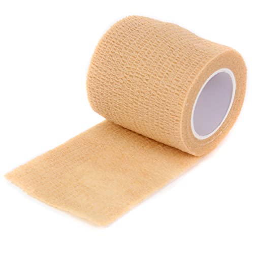 Image of Ever Ready First Aid Self Adherent Cohesive Wrap Bandages, 2 inch x 5 Yards for First Aid, Sprains, Swelling, Sports, Pets, Tan - 36 Count