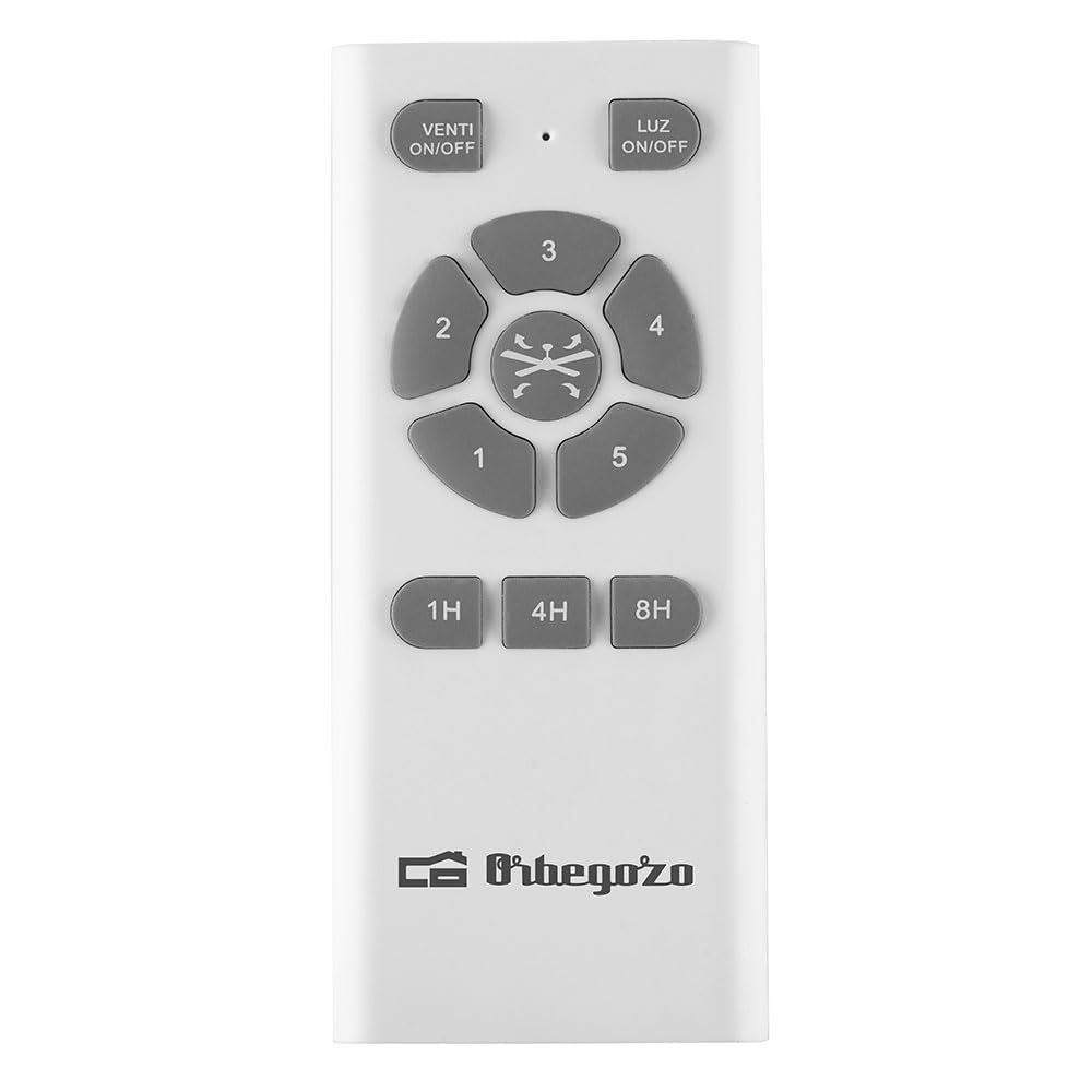 Orbegozo CP 100138 Ventilador de techo, 6 aspas ABS, mando a distancia, luz LED 3 tonos, 5 velocidades de ventilación, temporizador de 1, 4 y 8 horas, 50 W