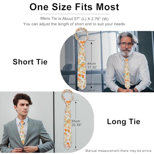 Image of Luckyvestir Ties for Men, Sage Green Cotton Floral Tie 2.76 inch Flower Printed Men's Neckties for Wedding /Groomsmen /Suit /Party