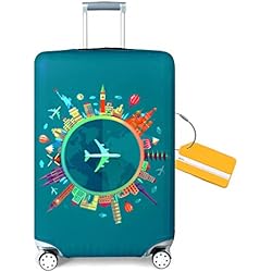 Fun&Basics Maletas OrgaWise Luggage Cover con Cremallera, Suave de Anti-Polvo, Elástico Cabe 18-32 Pulgadas Funda Maleta