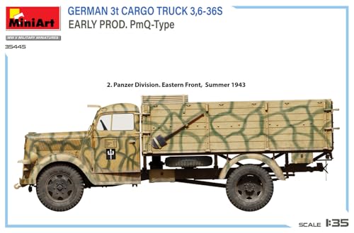 MiniArt 35445 1:35 Dt. 3t. Cargo Truck frühe Prod. - originalgetreue Nachbildung, Modellbau, Plastik Bausatz, Basteln, Hobby, Kleben, Modellbausatz, Zusammenbauen, unlackiert