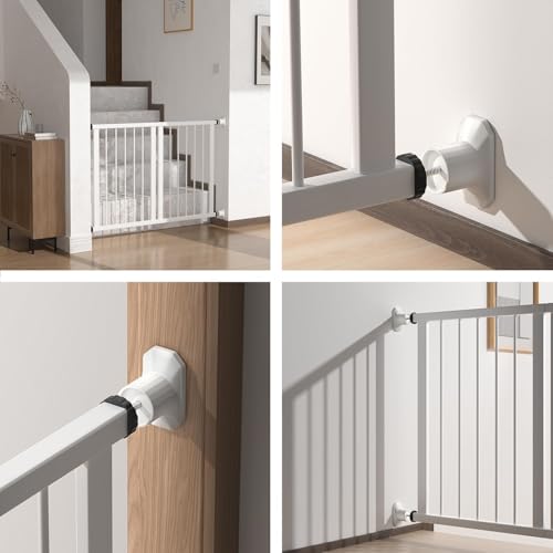 ICERO-Baby Gate Extender Wall Protector (8 Pack) -Pressure Mounted Gates Extension Kit Extends 1.1-3.5 inches Child Safety Gates and Protect Walls & Doorways from Pet & Dog Gates,White