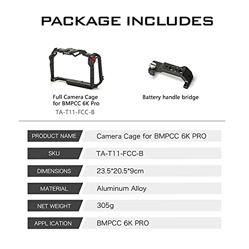 Tilta Full Camera Cage Compatible with BMPCC 6K Pro - Black TA-T11-FCC-B, Kit A - Image 3