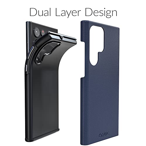 Image of Crave Galaxy S22 Ultra Case, Shockproof Protection Dual Layer Case for Samsung Galaxy S22 Ultra 5G (6.8 inch) - Navy