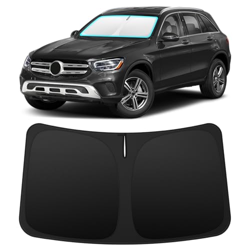 Image of INSAUTO Custom Fit Windshield Sun Shade for Mercedes-Benz GLC 2016-2022 | Foldable Front Window Sunshade Car Accessories, UV & Heat Reflector, Keeps Interior Cool, Includes Storage Bag