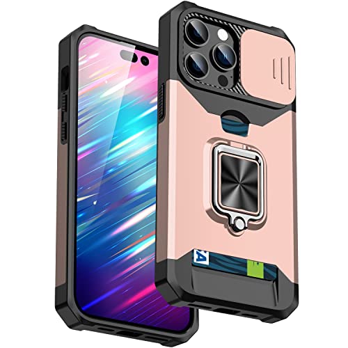 Coque iPhone 11 antichoc rose gold avec support magnétique et porte-carte intégré pour le quotidien