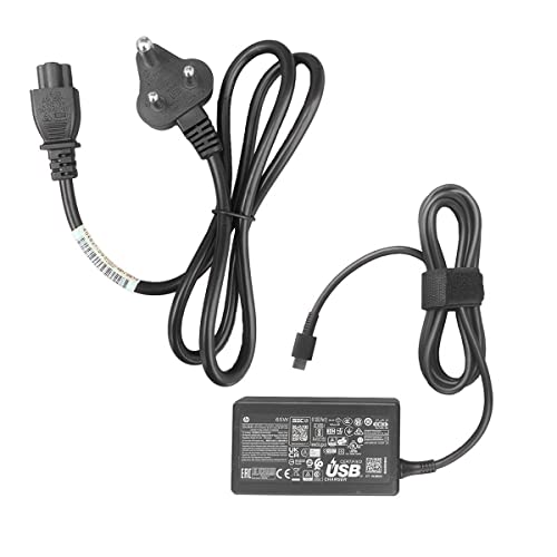Image of HP Original 65W USB-C Laptop Charger with Power Cable H2O, Type-C AC Adapter for HP Spectre x360, EliteBook x360, EliteBook, ProBook, Envy, Elite x2, Dragonfly, Chromebook & ZBook Firefly | 1P3K6AA