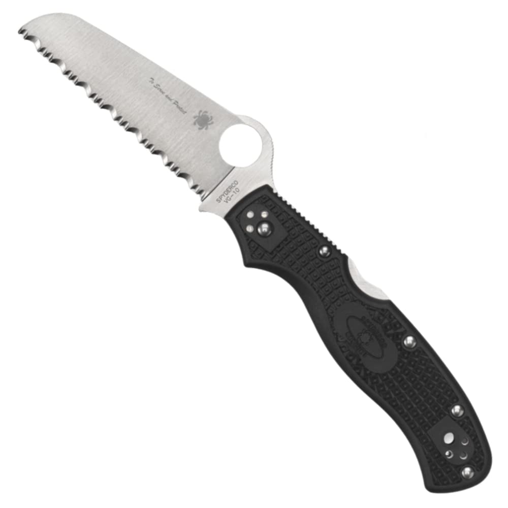 Spyderco Rescue 3 Folding Pocket Knife with 3.5" VG-10 Steel Blade and FRN Handle - EDC Knife for Men and Women, Perfect for Hunting, Tactical, Camping, Survival, Hiking - SpyderEdge - C14FSBKBL3