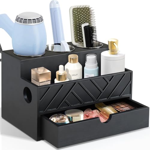 Wooden Hair Organizer with Drawer