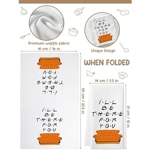 Funny Friends Kitchen Towels,Friends Merchandise Gifts Kitchen Decor,2 Pack Cute Friends TV Show Dish Towels,Central Perk, I'll Be There for You,Birthday Housewarming Gifts for Friends Fans Funny Friends Kitchen TowelsFriends Merchandise Gifts Kitchen Decor2 Pack Cute Friends TV Show Dish TowelsCentral Perk Ill Be There for YouBirthday Housewarming Gifts for Friends Fans