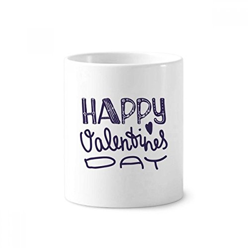 Porte-brosse à dents stylo Bonne Saint-Valentin tasse blanche céramique multicolore 350ml