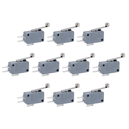 uxcell 10 Pcs G5T16-E1Z200A06 Miniature Micro Limit Switch Long Hinge Roller Lever Arm SPDT Snap Action LOT