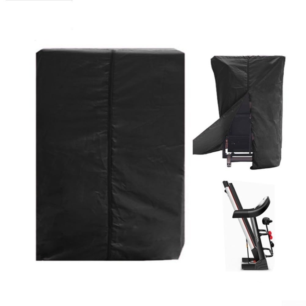 SiSinkal Large Treadmill Cover for Foldable Running Machines, Oxford Cloth Dustproof Waterproof Shield with Drawstring, for Home Gym Protection, Fits 37x30x63 Inch Units(black)