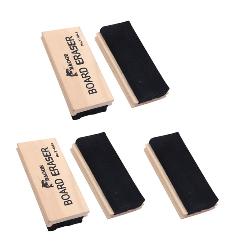 5 Pcs Wooden Chalkboard Eraser Dustless Felt Blackboard Cleaner for Teachers Parents, Home, School, and Office Use