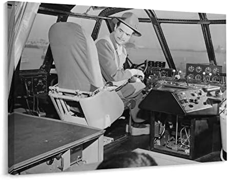 Howard Hughes in Cockpit of The Spruce Goose Photo Poster Wall Posters Wall Art Paintings Canvas Wall Decor Home Decor Living Room Decor Aesthetic 12x16inch(30x40cm) Frame-Style