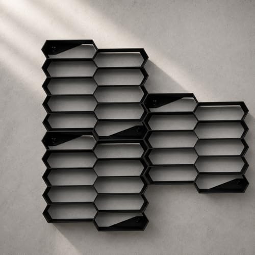 Image of 10-Car Hexagon Wall Display Rack for Hot Wheels & 1:64 Diecast Cars | Stackable Honeycomb Shelf Organizer for Toy Car Collectors & Wall Decor