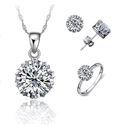 Ensemble de bijoux pour femme parure argent et zircone cadeau idéal pour grande taille