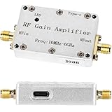 RF Gain Amplifier 10M‑6GHZ 30DB High Flatness Low Noise LNA Ham Radio Amplifier for FM Radio, Signal Amplification DC 5V Powered