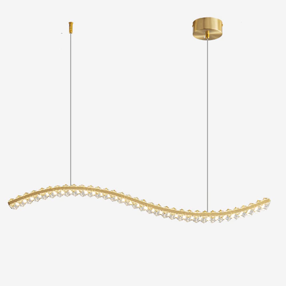 Lampe à suspension longue LED moderne pour salle à manger et îlot linéaire