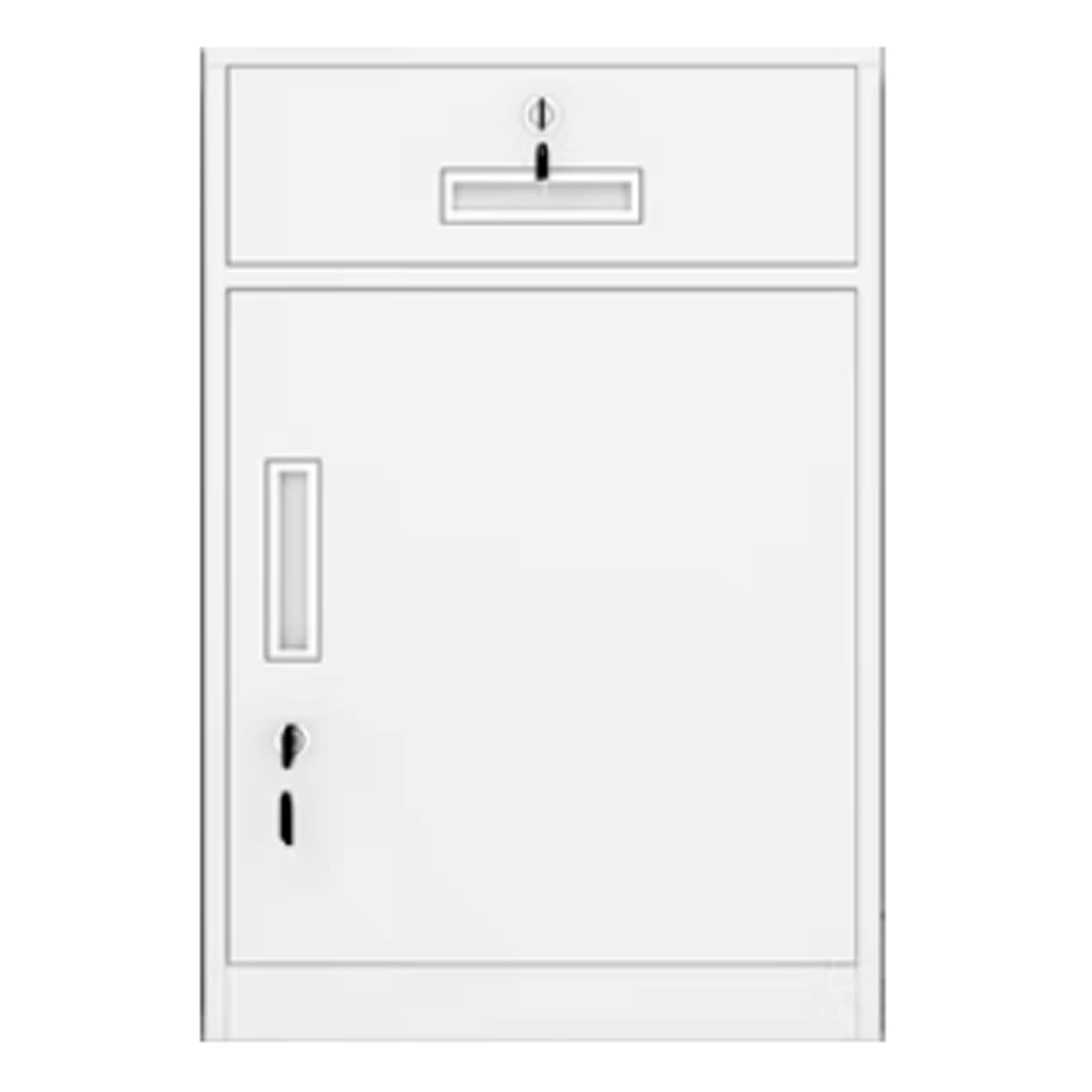 Aioneer White File Cabinet File Cabinet, Under Desk Metal Filing Cabinet, 1 Drawer And 1 Cabinet File Cabinet For Legal/Letter/A4 File, Fully Assembled Filing Cabinet