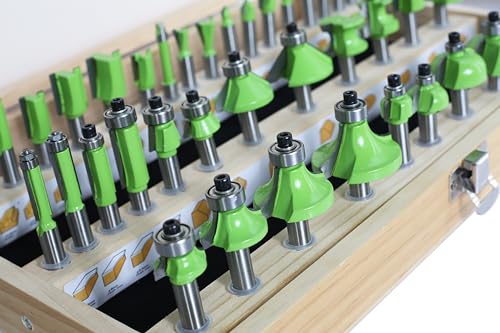 AKYLIN Fräser Set 40-tlg,Fräser Set 8mm Schaft,Fräser für Oberfräse,Holzfräser Wolframkarbid Hartmetall Fräser für die Holzbearbeitung