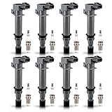 ENA UF270 Ignition Coil Packs 4.7 V8 and Spark Plugs Compatible with 2000 2001 2002 2003 2004 2005 2006 2007 Dodge Durango Ram 1500 Dakota Jeep Grand Cherokee Set of 8