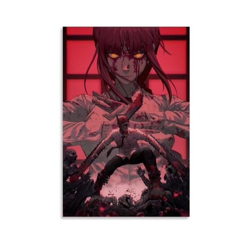 Chainsaw Man Horror Anime Poster Denji And Makima Posters Canvas Posters Decorative Room Aesthetic Bedroom Decor Wall Art Office Home Decor Festival Best Gift For Family Friends 12x18inch(30x45cm) Unf