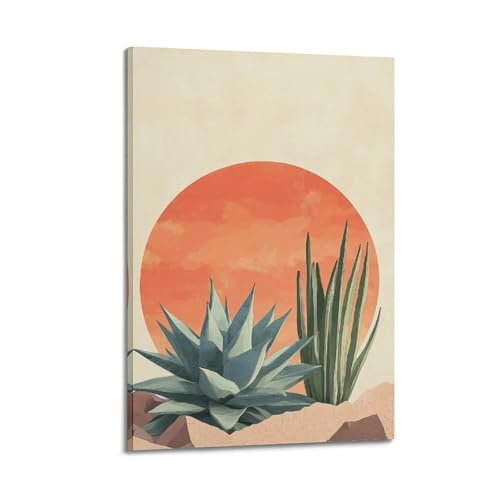 Poster plantes succulentes pour raviver un mur blanc avec style minimaliste