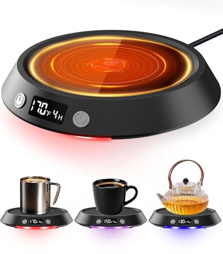 Kepwam Coffee Mug Warmer - 50W Electric Coffee Warmer for Desk 3 Temp Settings & 2-9 Timer Smart Cup...