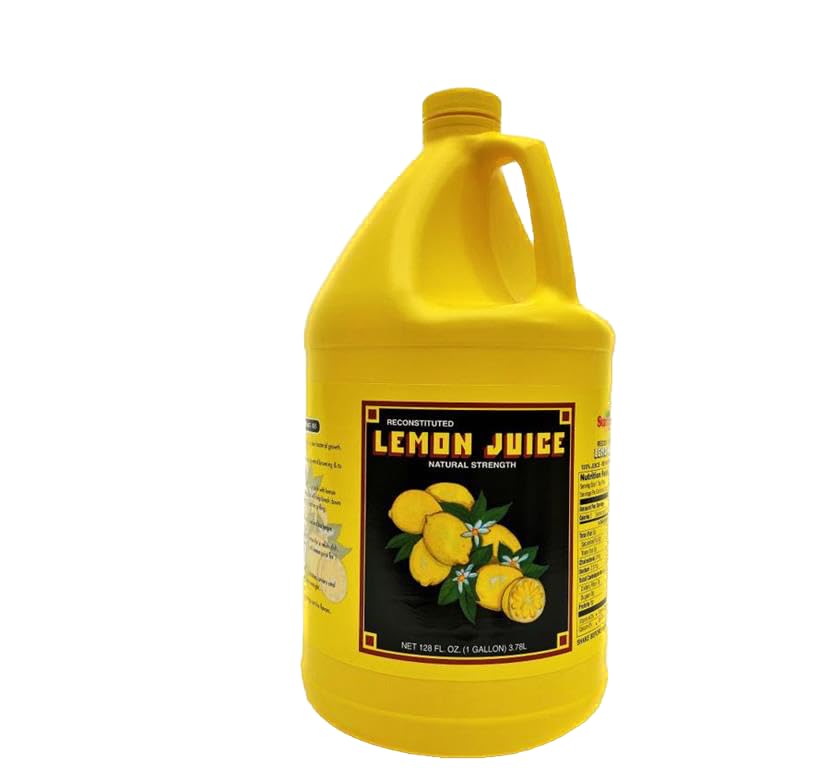 SunTree Lemon Juice 128 Fl Oz (1 Gallon) Reconstituted Lemon Juice - Natural Strength - Kosher - Made in California 3.78L